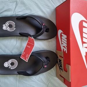Nike Black and White Flip Flops